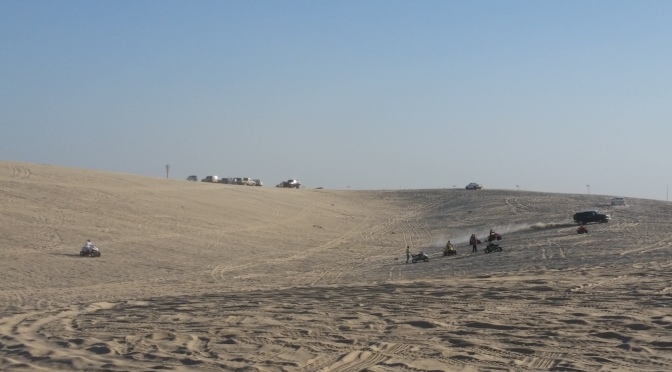 suv 4x4 driving on sand in saudi arabia